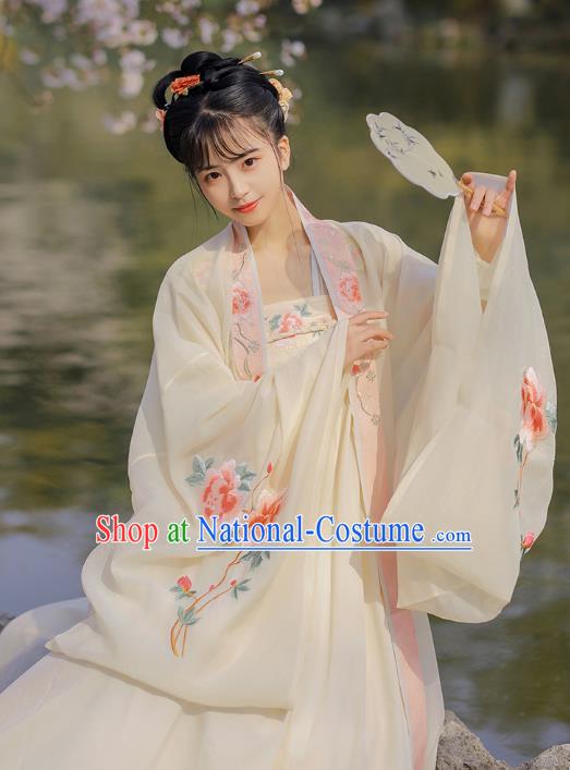 Chinese Traditional Tang Dynasty Court Lady Historical Costumes Ancient Imperial Consort Garment Apparels Hanfu Dress