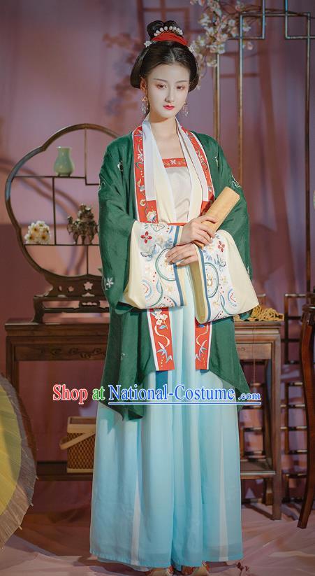 Chinese Traditional Song Dynasty Noble Female Historical Costumes Ancient Patrician Lady Hanfu Dress Garment