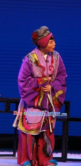 Chinese Kun Opera Elderly Female Dress Costumes and Headpieces Heros Kunqu Opera Old Dame Garment Apparels