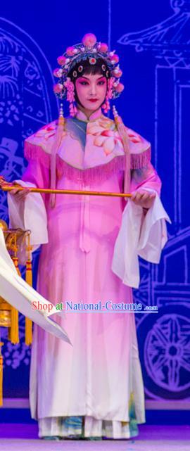 Chinese Kun Opera Court Maid Pink Dress Costumes and Headpieces Nan Ke Dream Kunqu Opera Diva Garment Apparels