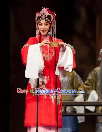 Chinese Kun Opera Young Female Dress Costumes and Headdress Nan Ke Dream Kunqu Opera Princess Yao Fang Garment Apparels