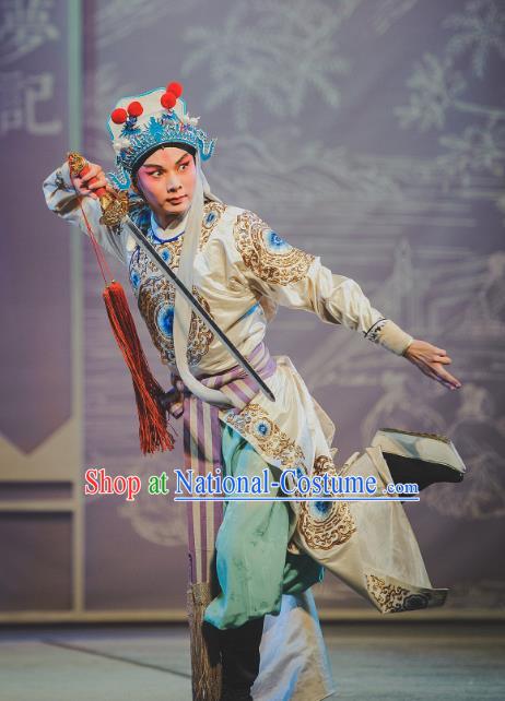 Chinese Kun Opera Wusheng Nan Ke Dream Garment and Headwear Kunqu Opera Martial Male Costumes Takefu Apparels Clothing