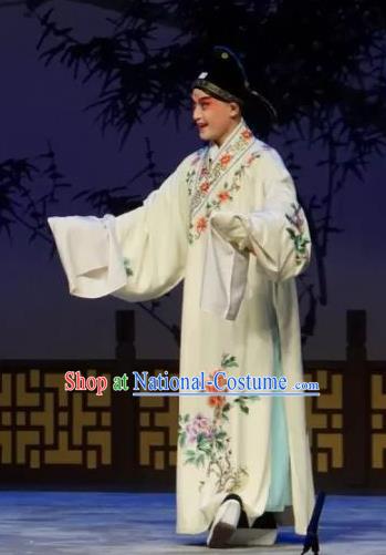 Chinese Kun Opera Scholar Pei Shaojun On A Wall and Horse Garment Costumes and Headwear Kunqu Opera Xiaosheng Young Male Apparels Clothing