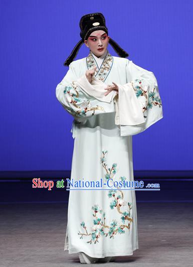 On A Wall and Horse Chinese Kun Opera Scholar Pei Shaojun Garment Costumes and Headwear Kunqu Opera Xiaosheng Apparels Clothing