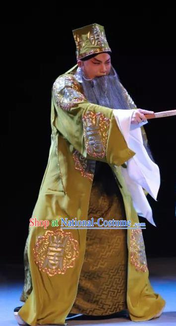 On A Wall and Horse Chinese Kun Opera Laosheng Garment Costumes and Headwear Kunqu Opera Elderly Male Li Shijie Apparels Clothing