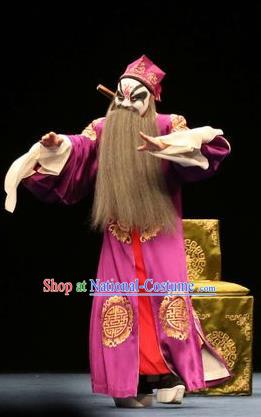 Bai Luo Shan Chinese Kun Opera Elderly Male Apparels Garment Costumes and Headwear Kunqu Opera Laosheng Xu Neng Clothing