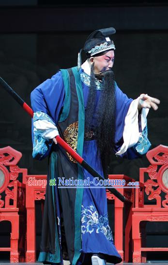 Chinese Kun Opera Landlord Apparels and Headwear Dream of Red Mansions Garment Costumes Kunqu Opera Elderly Male Clothing