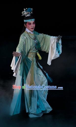 Chinese Kun Opera Young Male Jia Baoyu Apparels and Headwear Dream of Red Mansions Garment Costumes Kunqu Opera Noble Childe Clothing