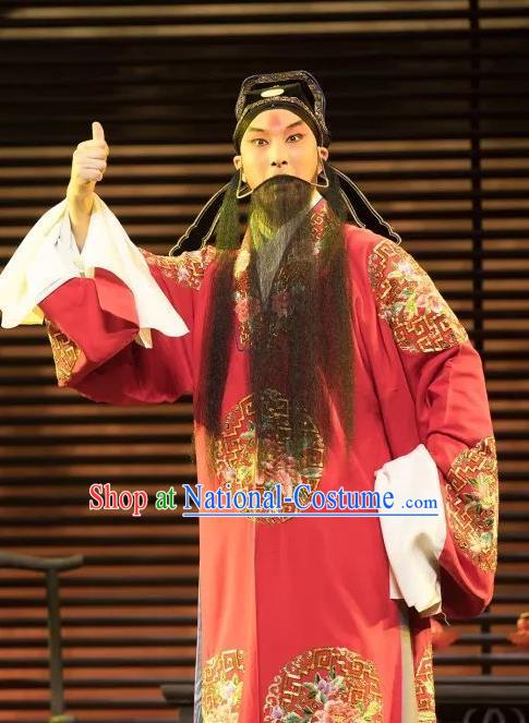 the Legend of Washing the Silk Gauze Chinese Kun Opera Elderly Male Wei Liangfu Garment Costumes and Headwear Kunqu Opera Apparels Laosheng Clothing