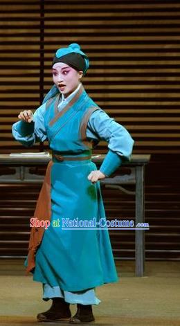 Chinese Kun Opera Young Servant Apparels Garment Costumes and Headwear the Legend of Washing the Silk Gauze Kunqu Opera Livehand Clothing