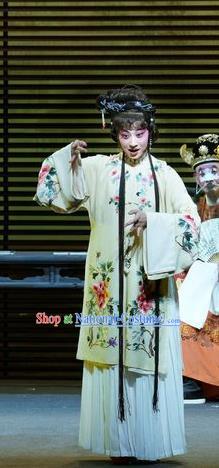 Chinese Kun Opera Diva Young Female Apparels Costumes and Headpieces the Legend of Washing the Silk Gauze Kunqu Opera Dress Garment