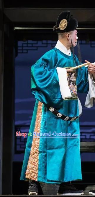 the Legend of Washing the Silk Gauze Chinese Kun Opera County Magistrate Apparels Garment Costumes and Headwear Kunqu Opera Chou Role Clothing