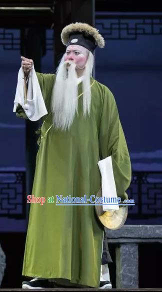 Chinese Kun Opera Elderly Male Apparels Garment Costumes and Headwear the Legend of Washing the Silk Gauze Kunqu Opera Laosheng Clothing