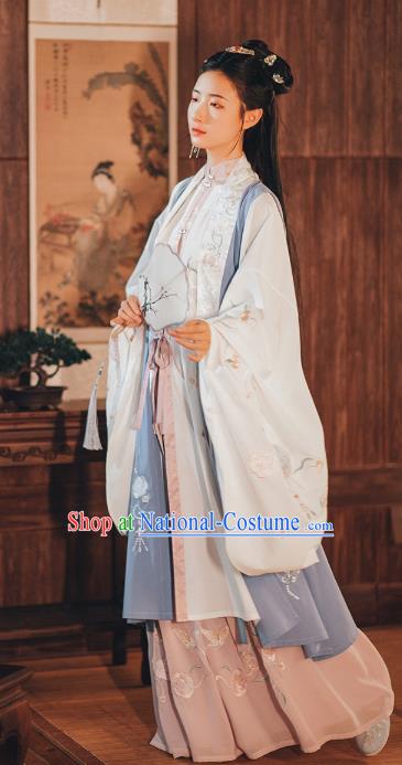 Chinese Ancient Ming Dynasty Historical Costumes Complete Set Princess Embroidered Garment Traditional Young Women Hanfu Dress