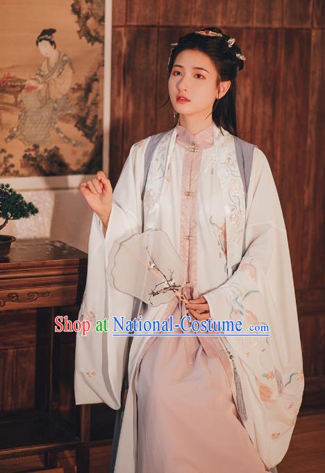 Chinese Ancient Ming Dynasty Historical Costumes Complete Set Princess Embroidered Garment Traditional Young Women Hanfu Dress