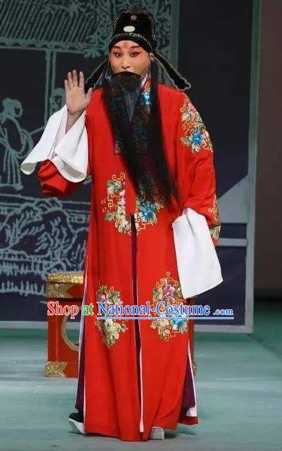 The Tale of Handan Chinese Kun Opera Laosheng Robe Apparels and Headwear Kunqu Opera Elderly Male Garment Costumes