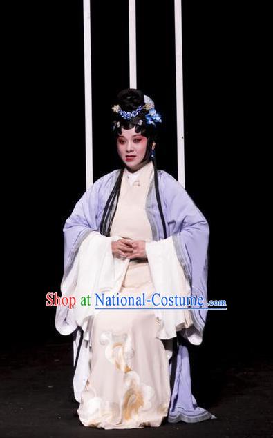 Chinese Kun Opera Young Lady Apparels Costumes and Headpieces Romance Juliet Kunqu Opera Hua Tan Diva Dress Garment