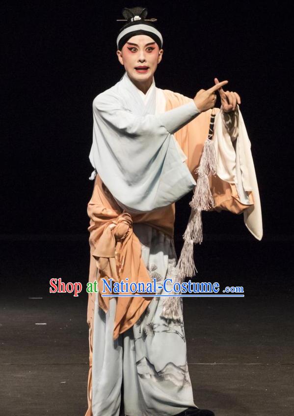 Romance Juliet Chinese Kun Opera Xiaosheng Ji Can Apparels and Headwear Kunqu Opera Garment Young Male Costumes