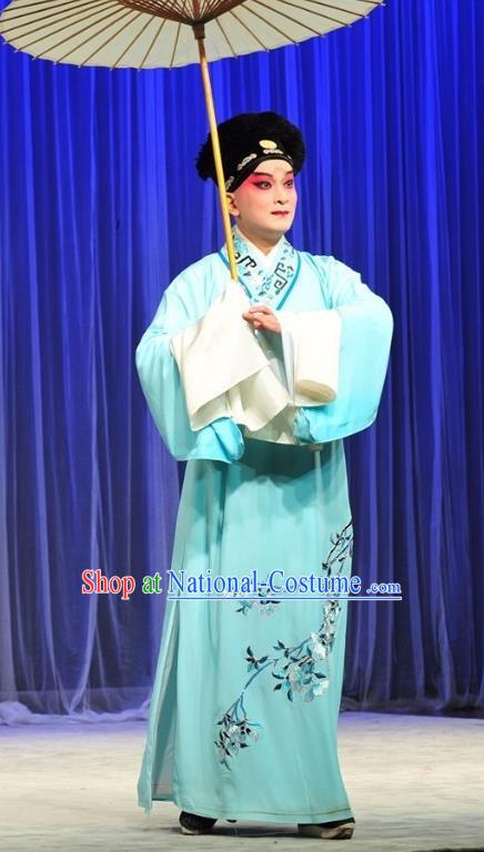 Leifeng Pagoda Chinese Kun Opera Xiaosheng Xu Xian Apparels and Headwear Kunqu Opera Young Male Garment Costumes