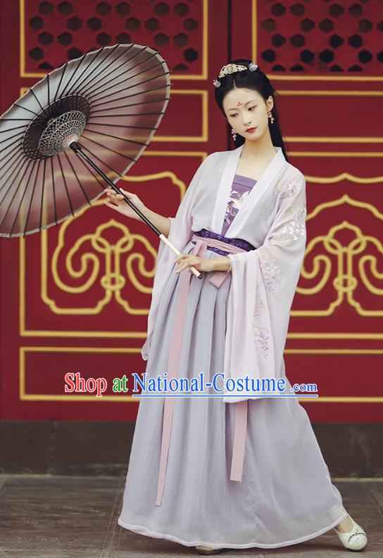 Chinese Ancient Young Lady Garment Historical Costumes Traditional Tang Dynasty Hanfu Dress