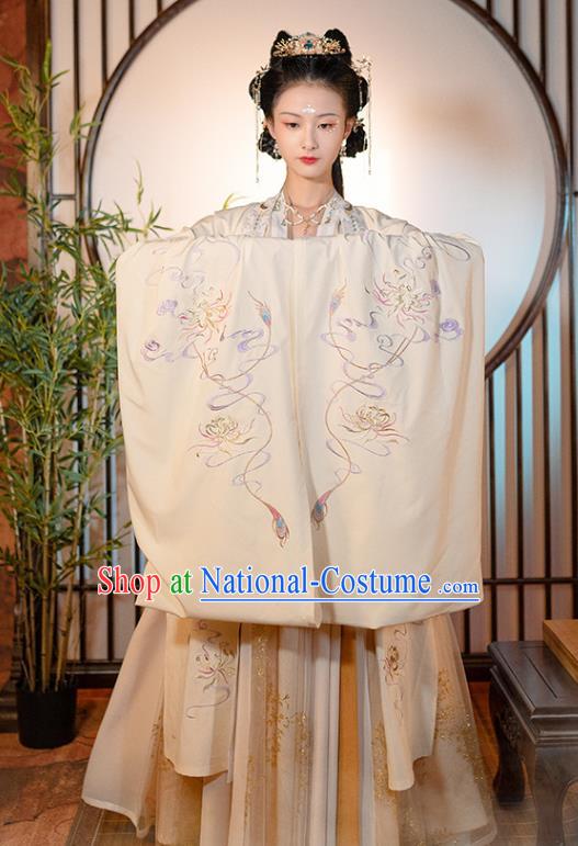 Chinese Ancient Royal Princess Historical Costumes Traditional Tang Dynasty Young Woman Embroidered Hanfu Dress