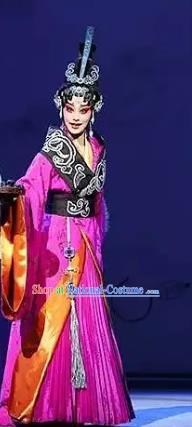 Chinese Kun Opera Actress Queen Nan Apparels Costumes and Hair Accessories Confucius Kunqu Opera Hua Tan Dress Garment