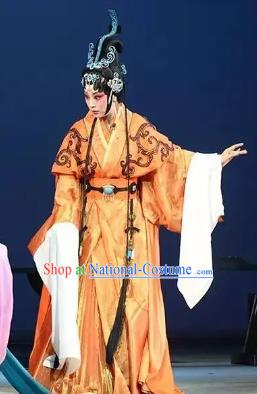 Chinese Kun Opera Young Lady Apparels Costumes and Hair Accessories Kunqu Opera Confucius Hua Tan Dress Actress Garment