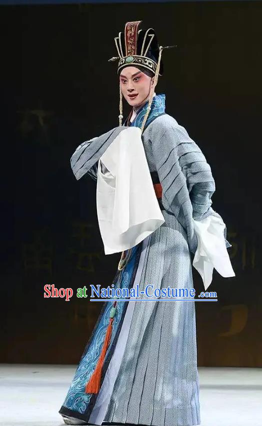 Chinese Kun Opera Xiaosheng Niche Costumes and Headwear Kunqu Opera Confucius Garment Young Male Prince Apparels