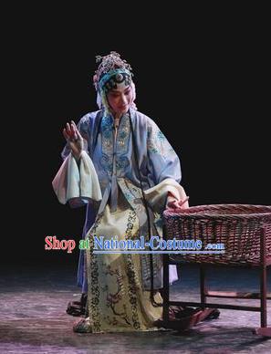 Chinese Kun Opera Hua Tan Apparels Costumes and Headdress Kunqu Opera Tu An Gu Young Lady Dress Actress Princess Garment