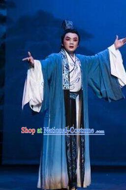 Chinese Kun Opera Scholar Young Male Chuan Shang Yin Costumes and Headwear Kunqu Opera Xiaosheng Cao Zhi Garment Niche Apparels