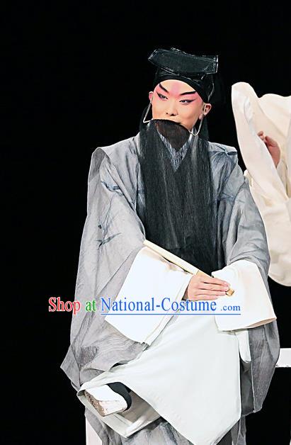 Blossoms on A Spring Moonlit Night Chinese Kun Opera Elderly Male Costumes and Headwear Kunqu Opera Laosheng Garment Calligrapher Zhang Xu Apparels