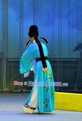 Chinese Yue Opera Young Male Apparels Pi Shan Jiu Mu Garment Shaoxing Opera Scholar Liu Yanchang Costumes Embroidered Robe and Hat