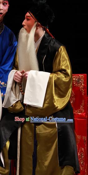 Xiu Ru Ji Chinese Kun Opera Laosheng Costumes and Headwear Kunqu Opera Elderly Male Garment Old Man Apparels