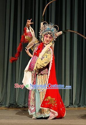 Chinese Kun Opera Hua Tan Wang Qiang Costumes Apparels and Headdress Qing Zhong Ji Traditional Kunqu Opera Actress Dress Noble Consort Garment