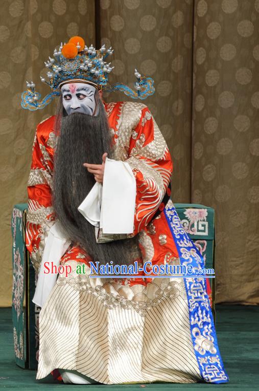 Yu Jia Le Chinese Kun Opera Laosheng Apparels Costumes and Headwear Kunqu Opera Elderly Male Garment Official Liang Ji Clothing