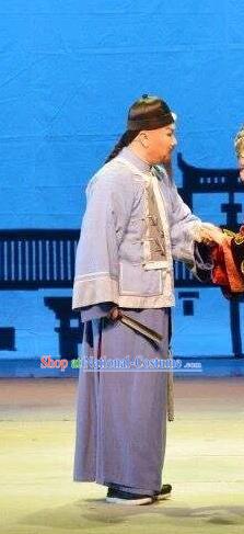 Bu Yue Lei Chi Chinese Huangmei Opera Elderly Scholar Shen Hao Apparels Costumes and Headwear Kunqu Opera Old Man Garment Clothing