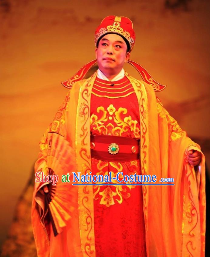 Chuan Deng Chinese Huangmei Opera Young Male Apparels Costumes Kunqu Opera Scholar Garment Clothing and Headwear