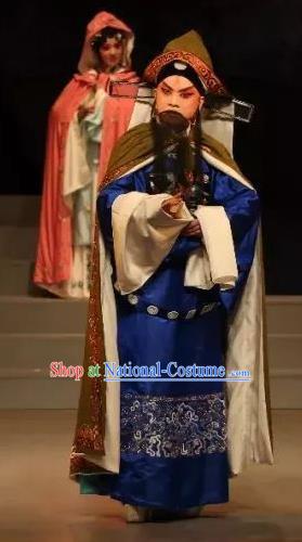 Zhu Meng Ji Chinese Kun Opera Old Man Tang Xianzu Costumes and Headwear Kunqu Opera Garment Elderly Male Apparels