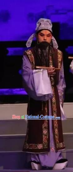 Zhu Meng Ji Chinese Kun Opera Laosheng Costumes and Headwear Kunqu Opera Garment Old Male Apparels