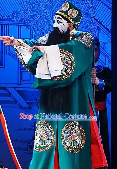 The Legend of Hairpin Chinese Kun Opera Treacherous Man Apparels Costumes and Headwear Kunqu Opera Laosheng Garment Elderly Male Clothing