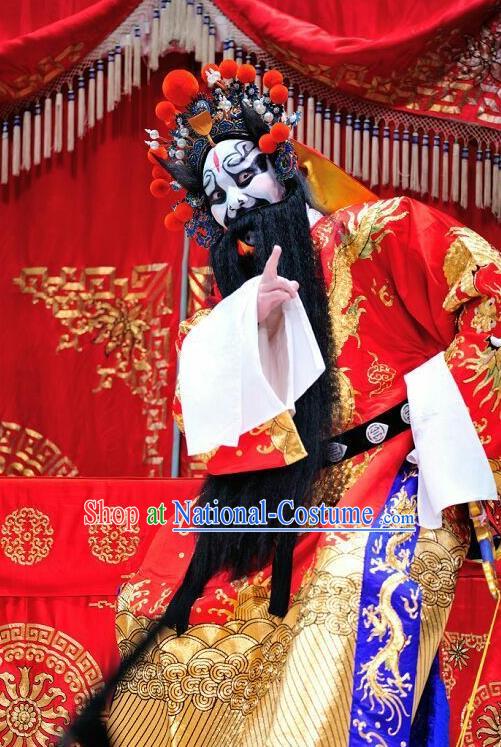 The Prophetic Paintings Chinese Kun Opera Elderly Male Li Zicheng Apparels Costumes and Headwear Kunqu Opera General Garment Clothing