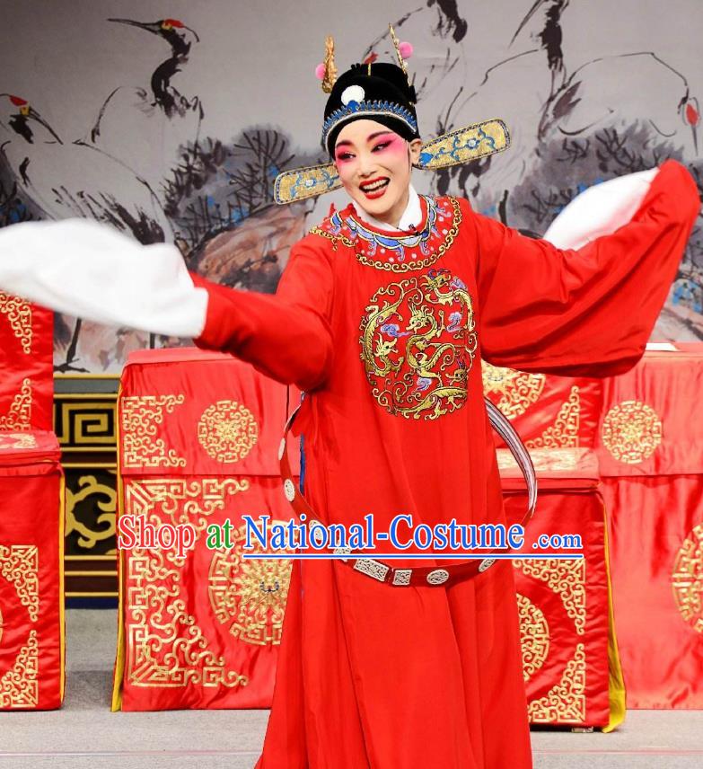 Chinese Huangmei Opera Female Consort Prince Garment Costumes and Headwear An Hui Opera Scholar Li Zhaoting Apparels Clothing