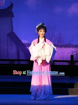 Chinese Huangmei Opera Actress Feng Suzhen Costumes and Headdress Female Consort Prince Traditional Anhui Opera Dress Garment Hua Tan Apparels