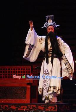 Li Li Fu Jian Chinese Huangmei Opera Minister Costumes and Headwear An Hui Opera Laosheng Apparels Official Clothing