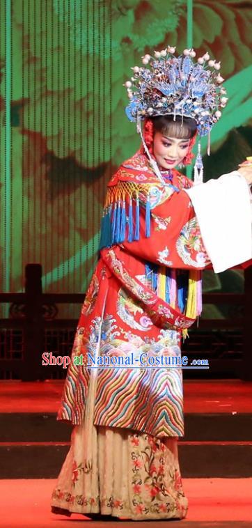 Chinese Huangmei Opera Royal Princess Garment Costumes and Headdress Female Consort Prince Traditional Anhui Opera Hua Tan Dress Apparels