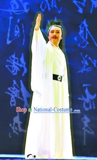 Chinese Huangmei Opera Scholar Costumes and Headwear An Hui Opera Literatus Apparels Poet Su Dongpo Clothing