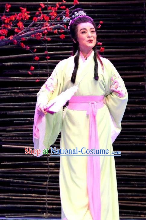 Chinese Huangmei Opera Niche Young Male Costumes and Headwear An Hui Opera Poet Su Dongpo Apparels Scholar Clothing