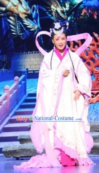 Chinese Huangmei Opera Daughter of Dragon Garment Princess Yun Hua Costumes and Headpieces Traditional Anhui Opera Hua Tan Dress Apparels