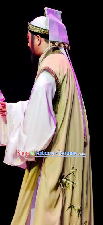 Chinese Huangmei Opera Ji Mo Han Qing Garment Costumes and Headwear An Hui Opera Dramaturge Guan Hanqing Apparels Clothing