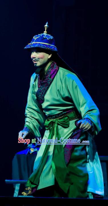 Chinese Huangmei Opera Takefu Ji Mo Han Qing Official Garment Costumes and Headwear An Hui Opera Soldier Apparels Clothing